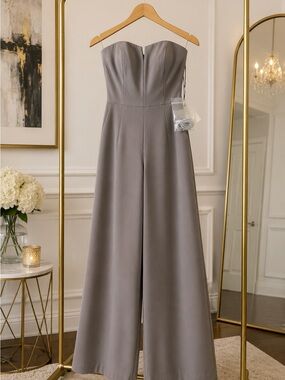 Vivian Diamond / Dessy Collection Strapless Formal Wideleg Jumpsuit - NWT